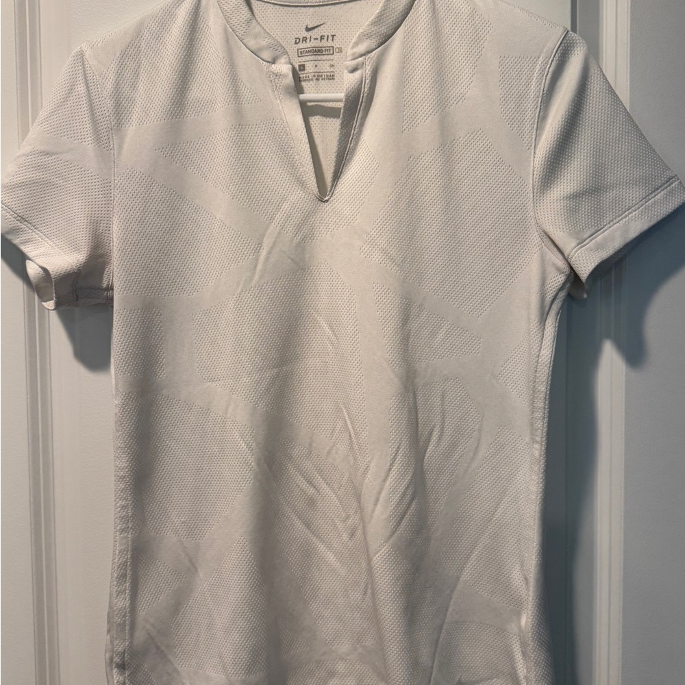 Nike White Dri-FIT Short Sleeve Golf Shirt